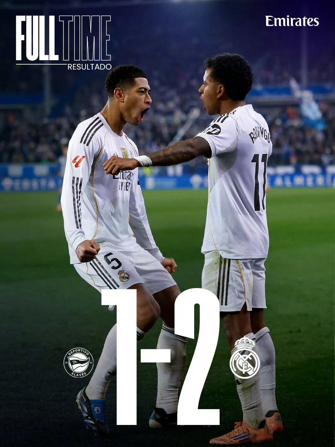 皇马做客拿下！贝林厄姆助攻姆巴佩首当其冲，维尼修斯助攻罗德里戈再度领先。最后比赛