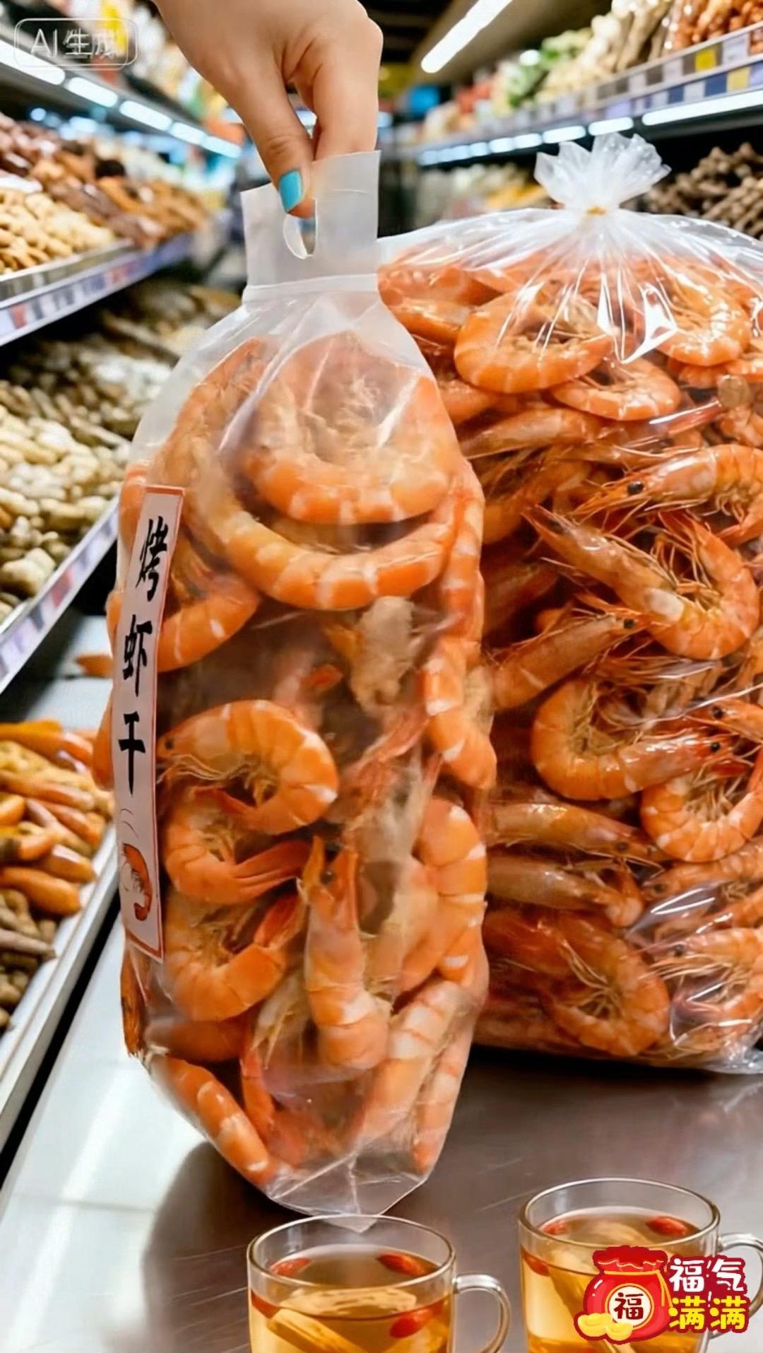 追剧唠嗑必备！烤虾干越嚼越香 艹浓郁的海鲜咸香。 咬开是紧实弹韧的虾肉...