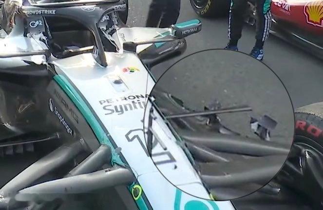 F1[超话]2026F1阿塞拜疆大奖赛 安东内利在T1和贝尔曼发生轻微接触后的车