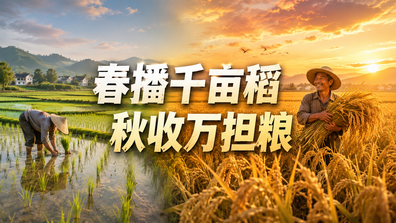 上联：春播千亩稻；诚邀下联 上联是“春播千亩稻”，下联可对“秋收万担粮”。“春”