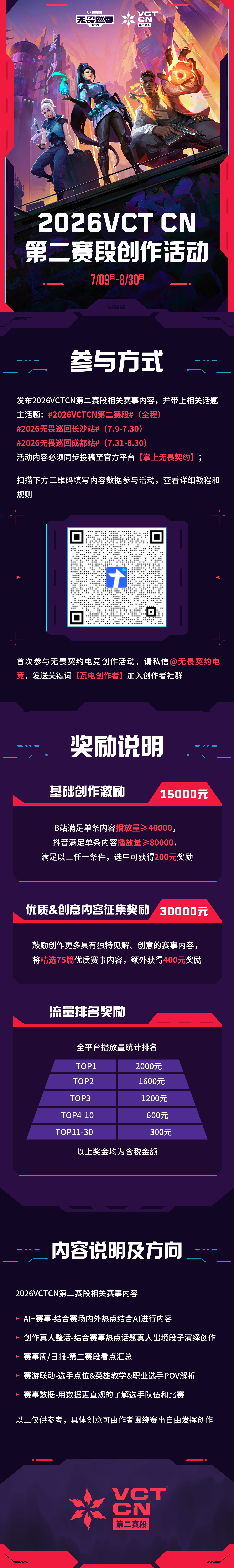 2026VCTCN第二赛段无畏契约电竞2026VCTCN第二赛段创作者激励活动持