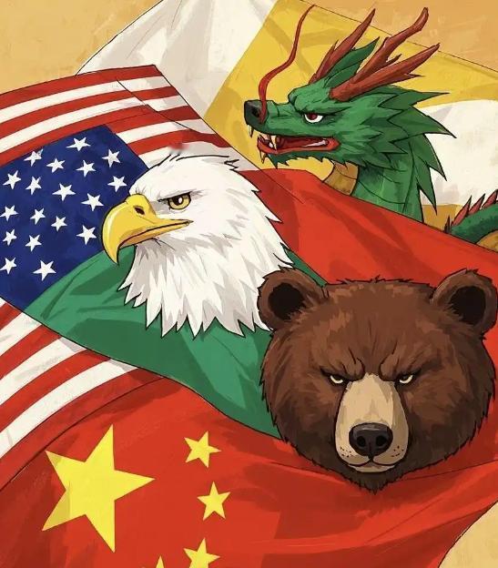 当年那个中美俄“铁三角”早就散架子了！
俄罗斯被战争拖垮了身子骨，如今只剩下中美