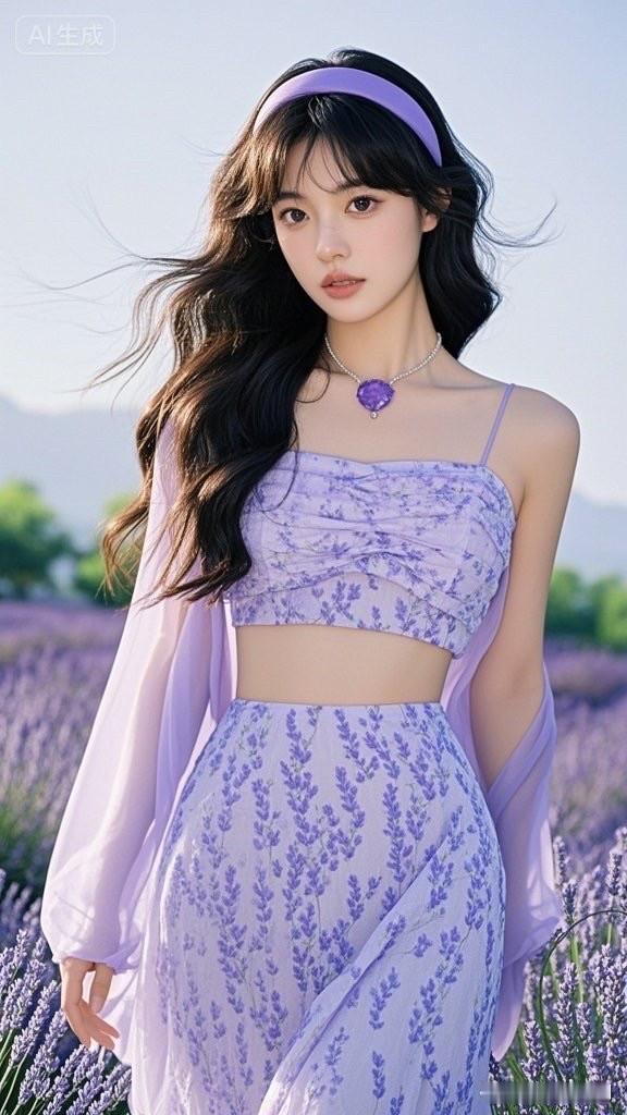 这姑娘在薰衣草田里好惊艳！