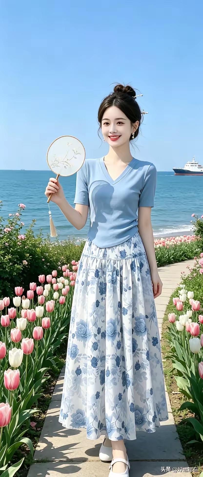 十里花径临沧海，
三秋农民庆丰收。
横批：《沧海与丰收》