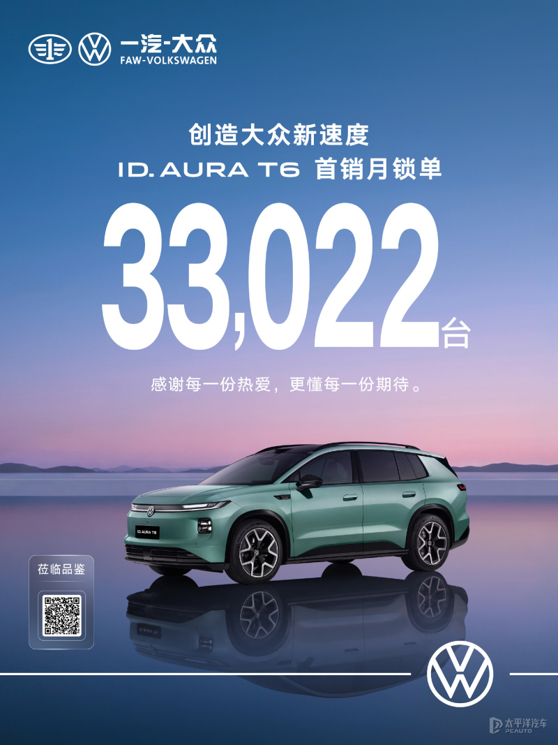 订单火爆！ 一汽大众ID. AURA T6首销月锁单33022台