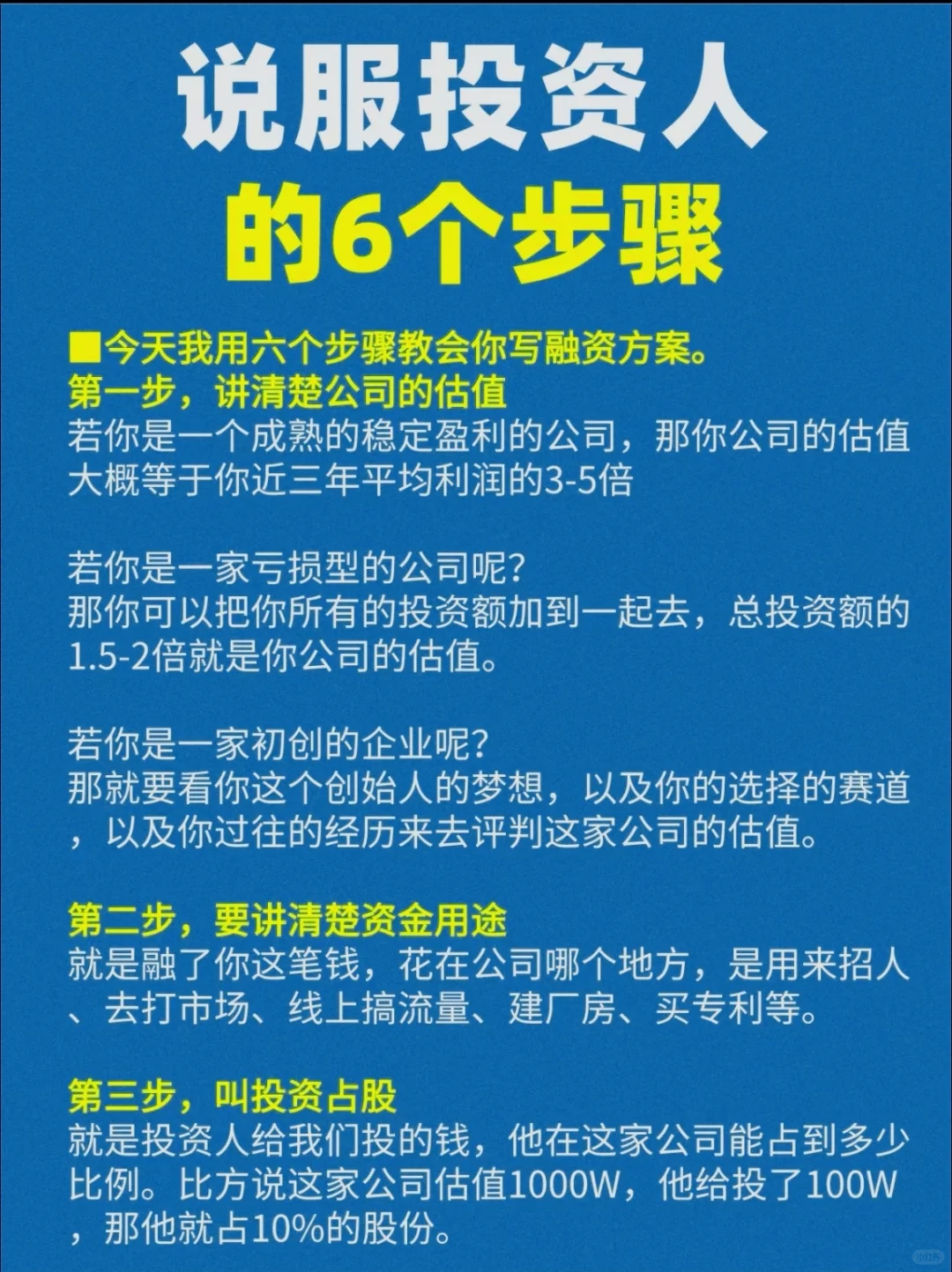 融资吗？这6个步骤教你轻松搞定投资人‼️