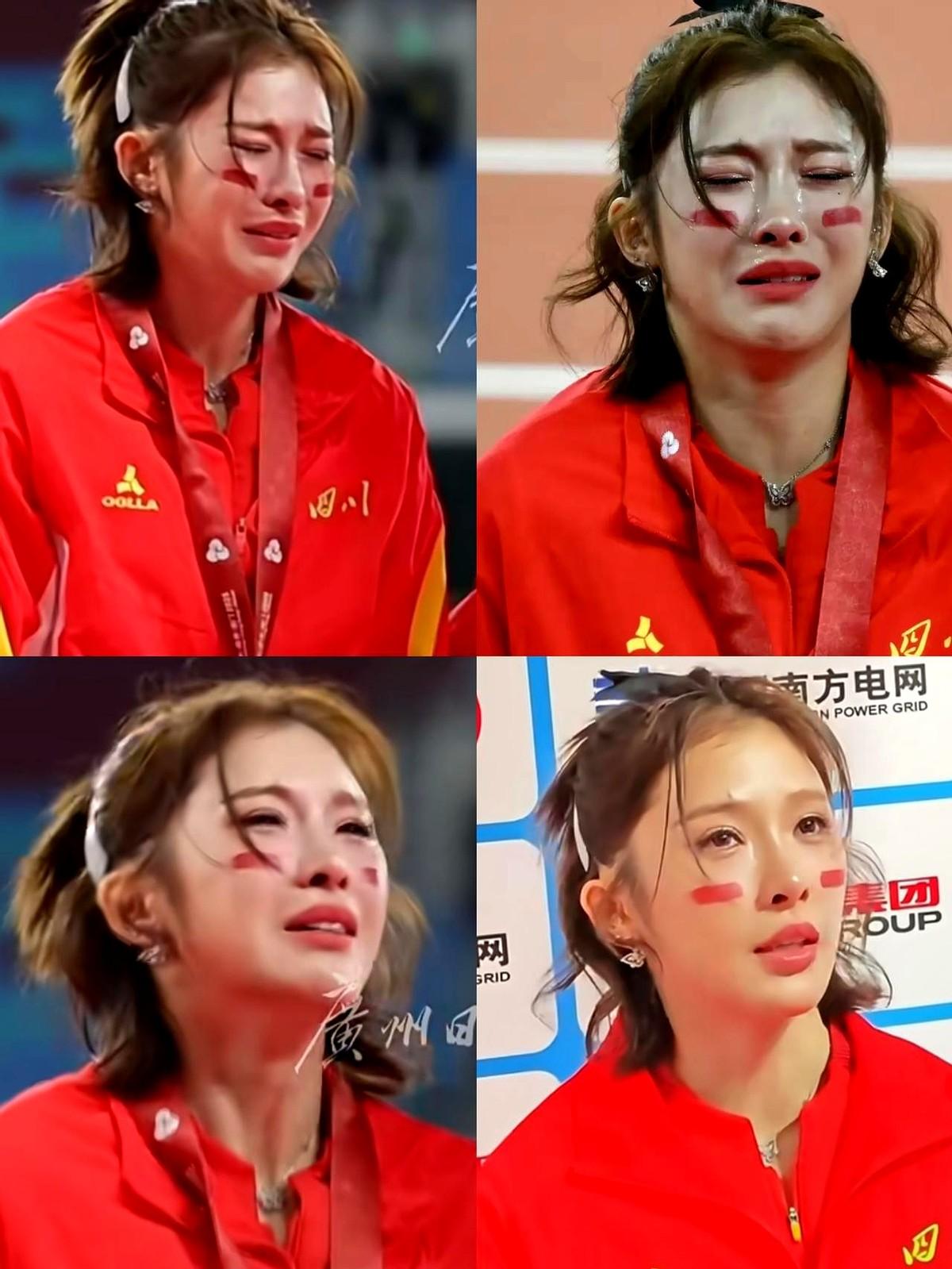 女子跨栏比赛中，吴艳妮未能夺冠，赛后哭泣。她老公说能理解哭，但不该哭得那么伤心。