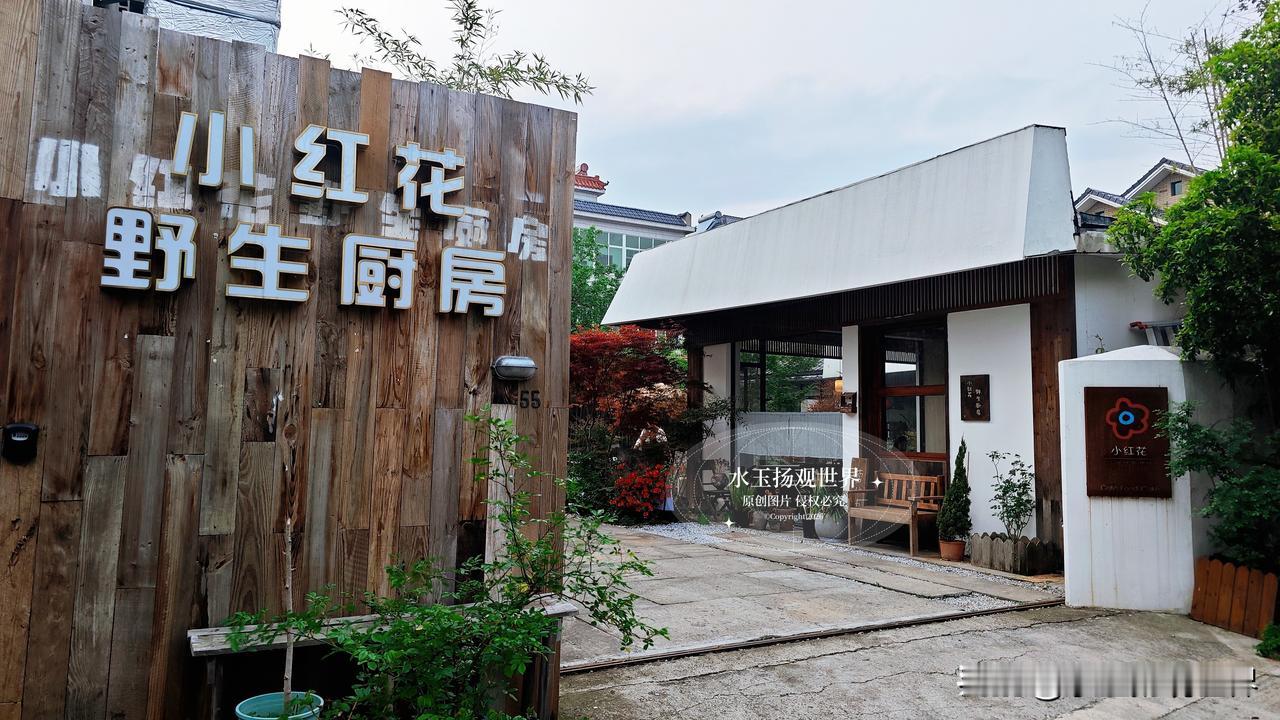春天来莫干山庾村逛山野，无意间挖到这家小红花野生厨房，没有浮夸的网红装修，就是老