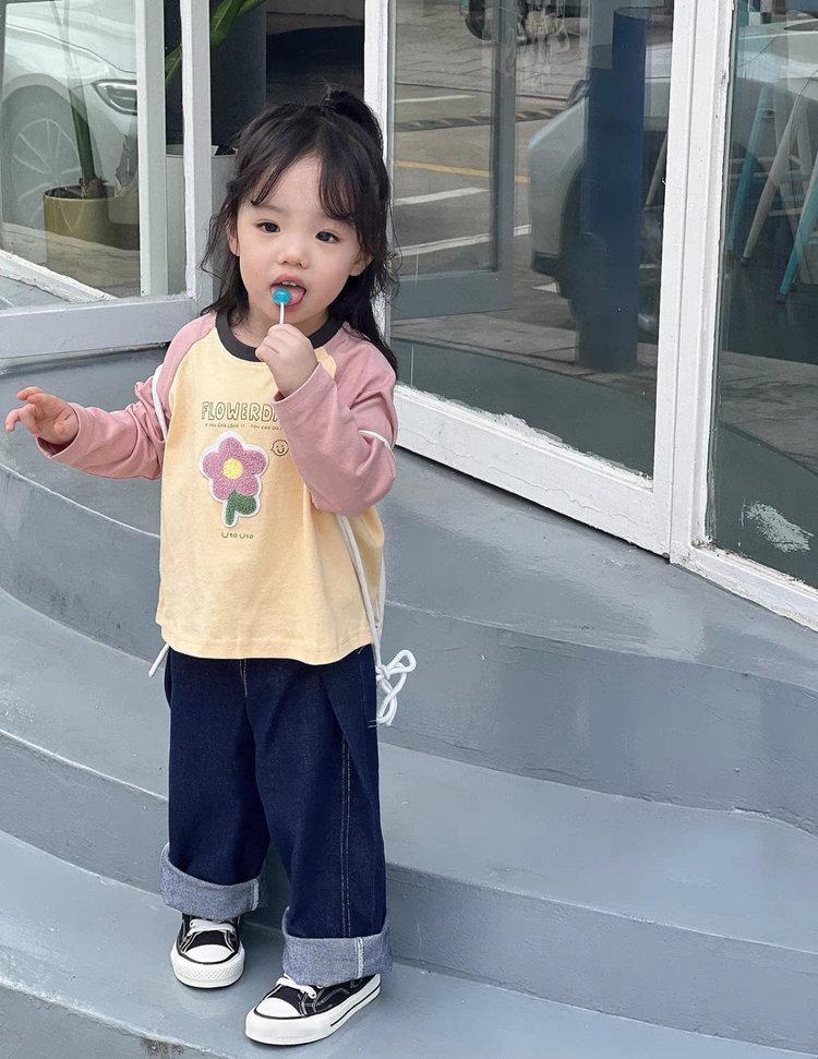 来来来，家有萌娃的看过来，儿童秋装来了品名：儿童纯棉毛巾刺绣插肩T恤（2件起拍）