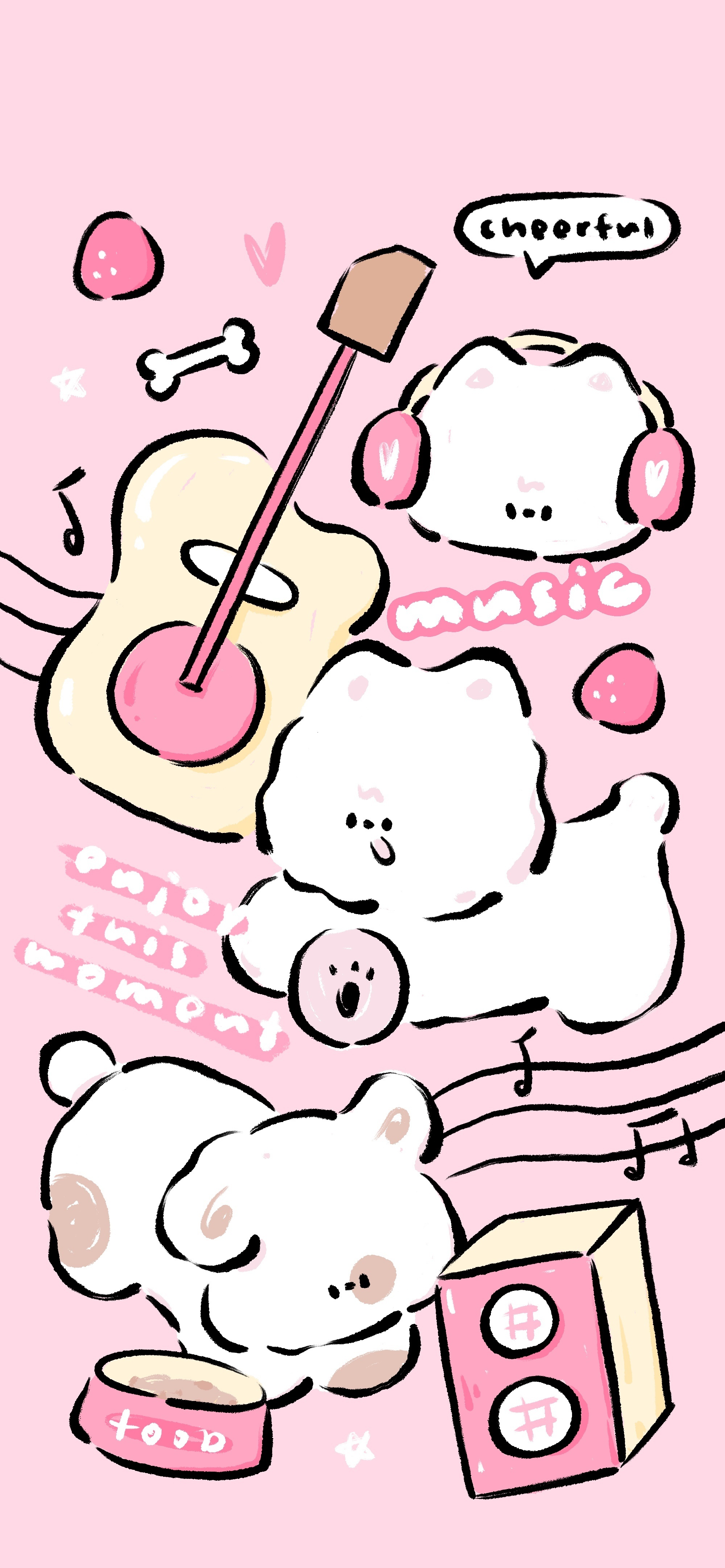 粉色小动物壁纸💗愿你快乐 暴富 好运💰🎵 