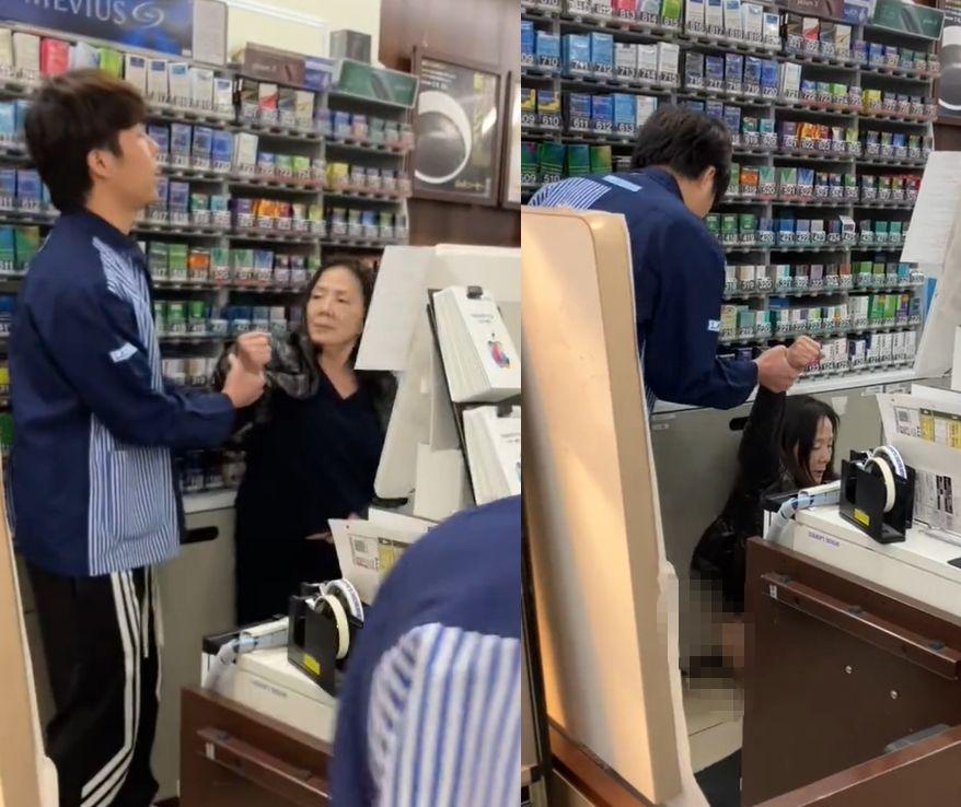 日本浅草一间LAWSON（罗森）便利商店内，一名女顾客不顾商店厕所故障，居然恼羞