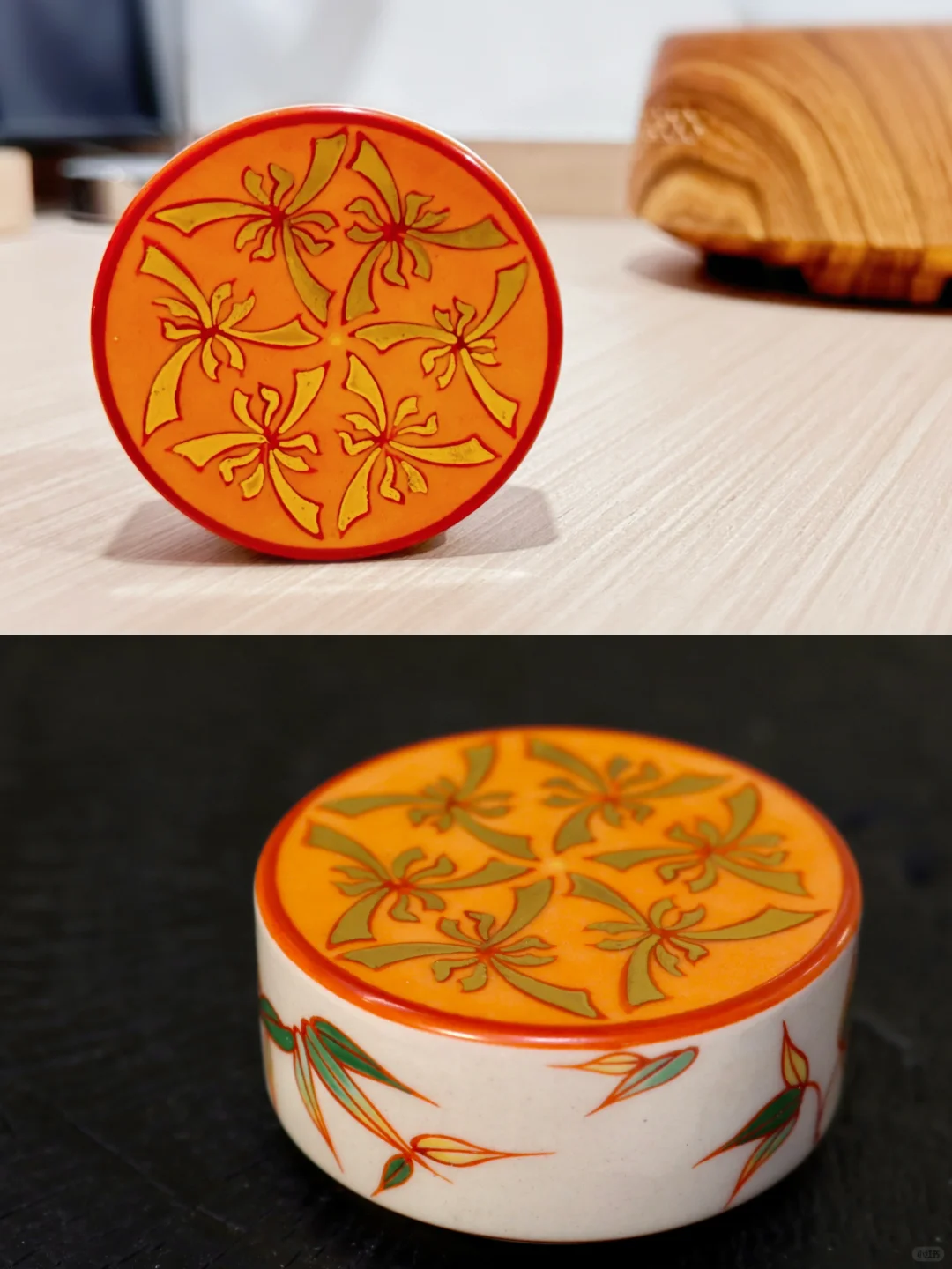 粉丝定制｜竹叶纹➕金兰草盖置～