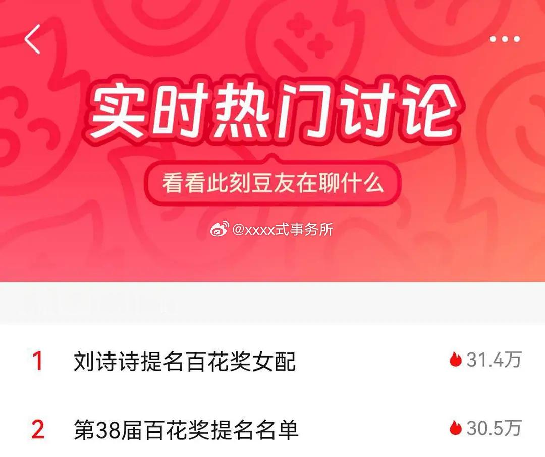 刘诗诗百花奖最佳女配呼声蛮高的，豆瓣热榜第一了 