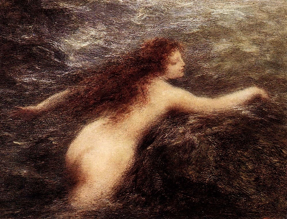 *方丹-拉图尔水仙女-𝑼𝒏𝒅𝒊𝒏𝒆-Henri Fantin-Lat