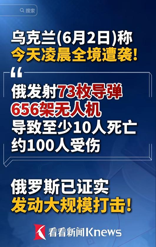 俄乌战场的紧张局势再度升级！6月1日傍晚至6月2日凌晨，长达十二个小时的持续空袭