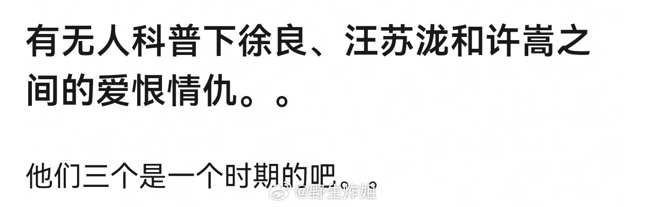 徐良 汪苏泷 许嵩没有爱恨情仇，我印象里是徐良贴非主流先火许嵩小众偏文艺，徐良提