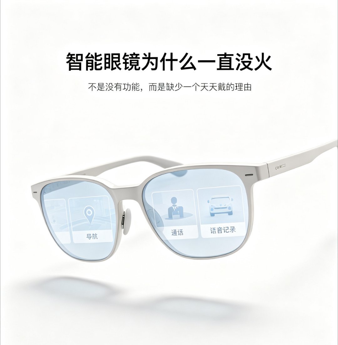 智能眼镜为什么一直没火其实硬件技术已经做出来不少，可产品大多还在复刻手机的逻辑，