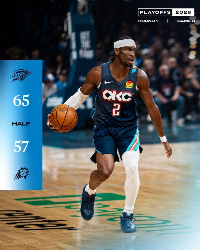 太阳队的古德温、马威一同缺席，吉莱斯皮进入首发。开场后两队几次战平，12平后布鲁