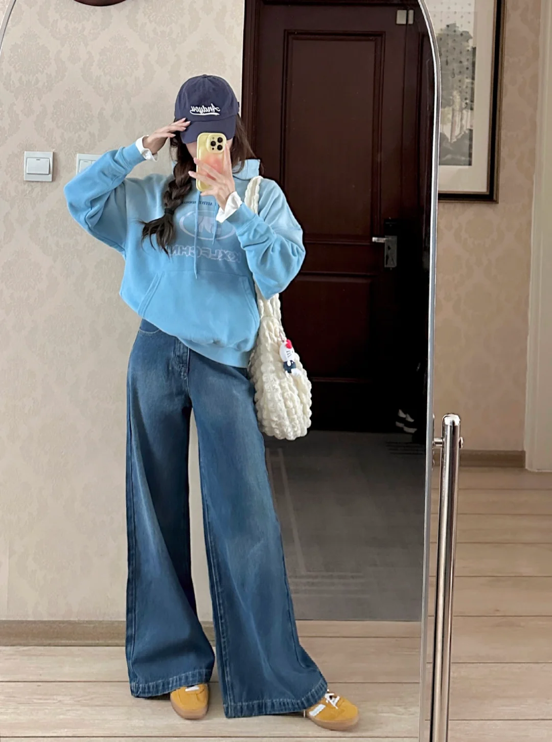 美式休闲🩵📘卫衣+阔腿裤好舒服