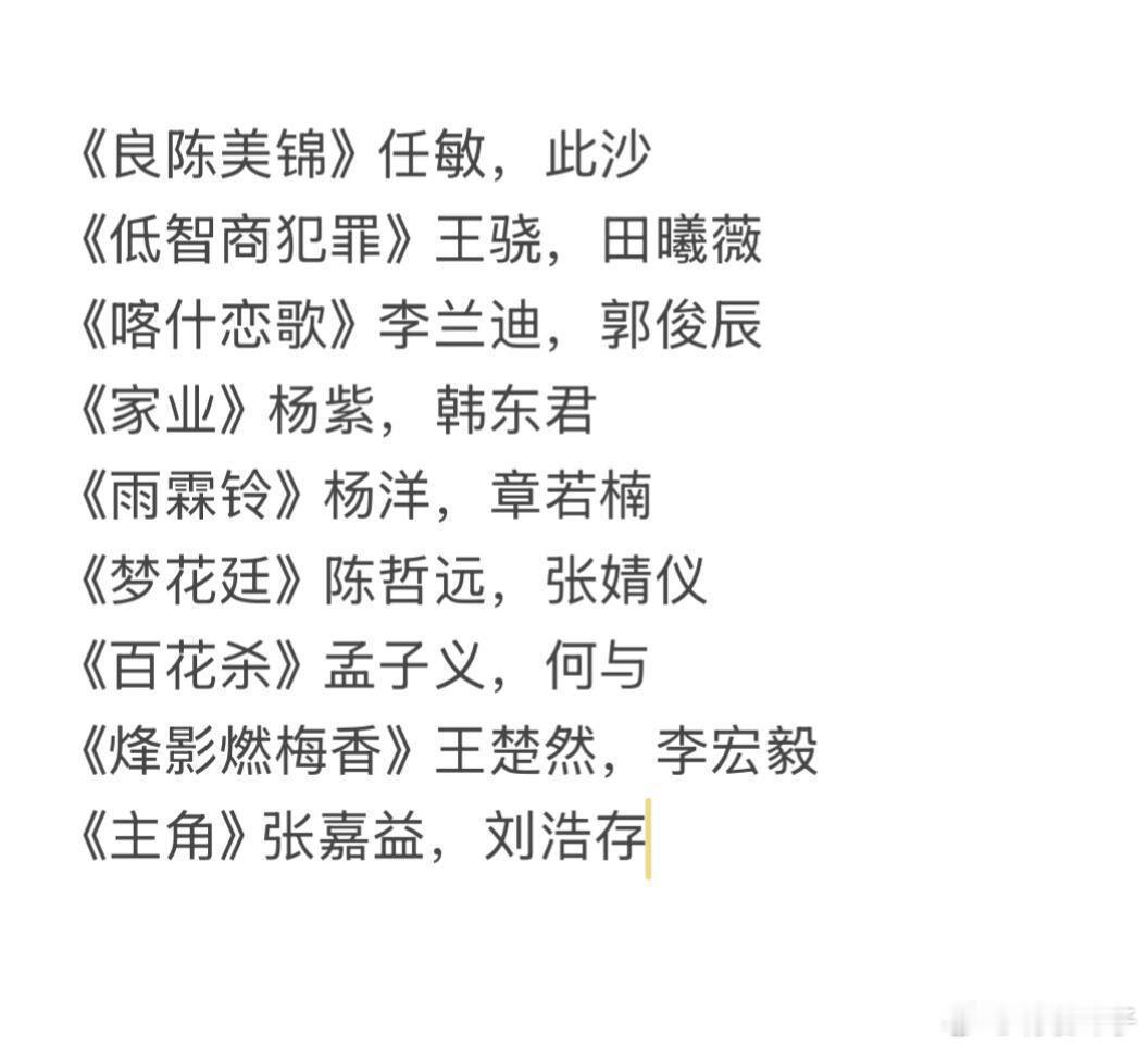 5🈷️待播剧你最期待哪部？《良陈美锦》任敏，此沙《低智商犯罪》王骁，田曦薇《喀