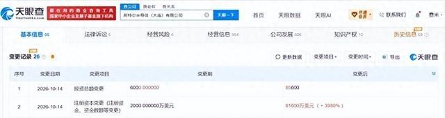 【英特尔大连公司疯狂增资！增幅直接 3980%】英特尔半导体（大连）完成工商变更