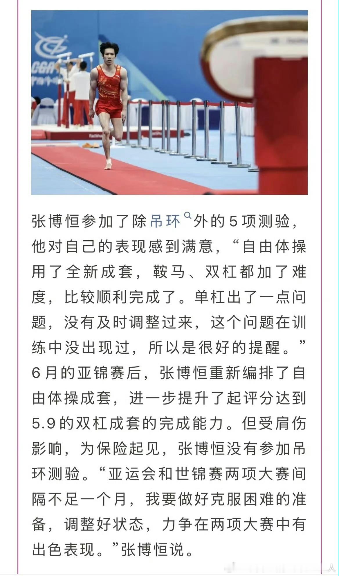 昨天茶没测吊环是因为肩伤，为了后面大赛，保险点没测，但测了也知道吊环E裁那永远的