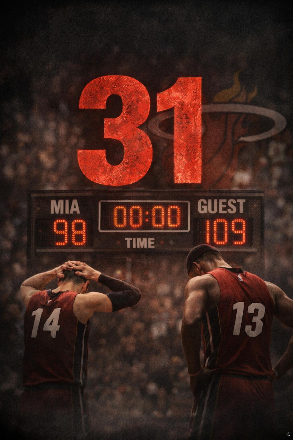 自上赛季以来，热火已经有31次两位数领先被逆转，全联盟第一。领先只是流程，崩盘才