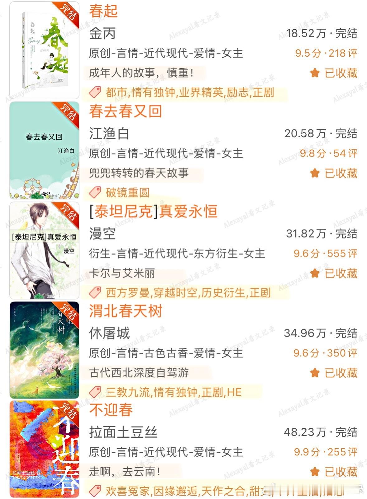 推文  春日氛围感文｜适合春天看的好看top细糠小说💐 春日书单第1️⃣期｜1