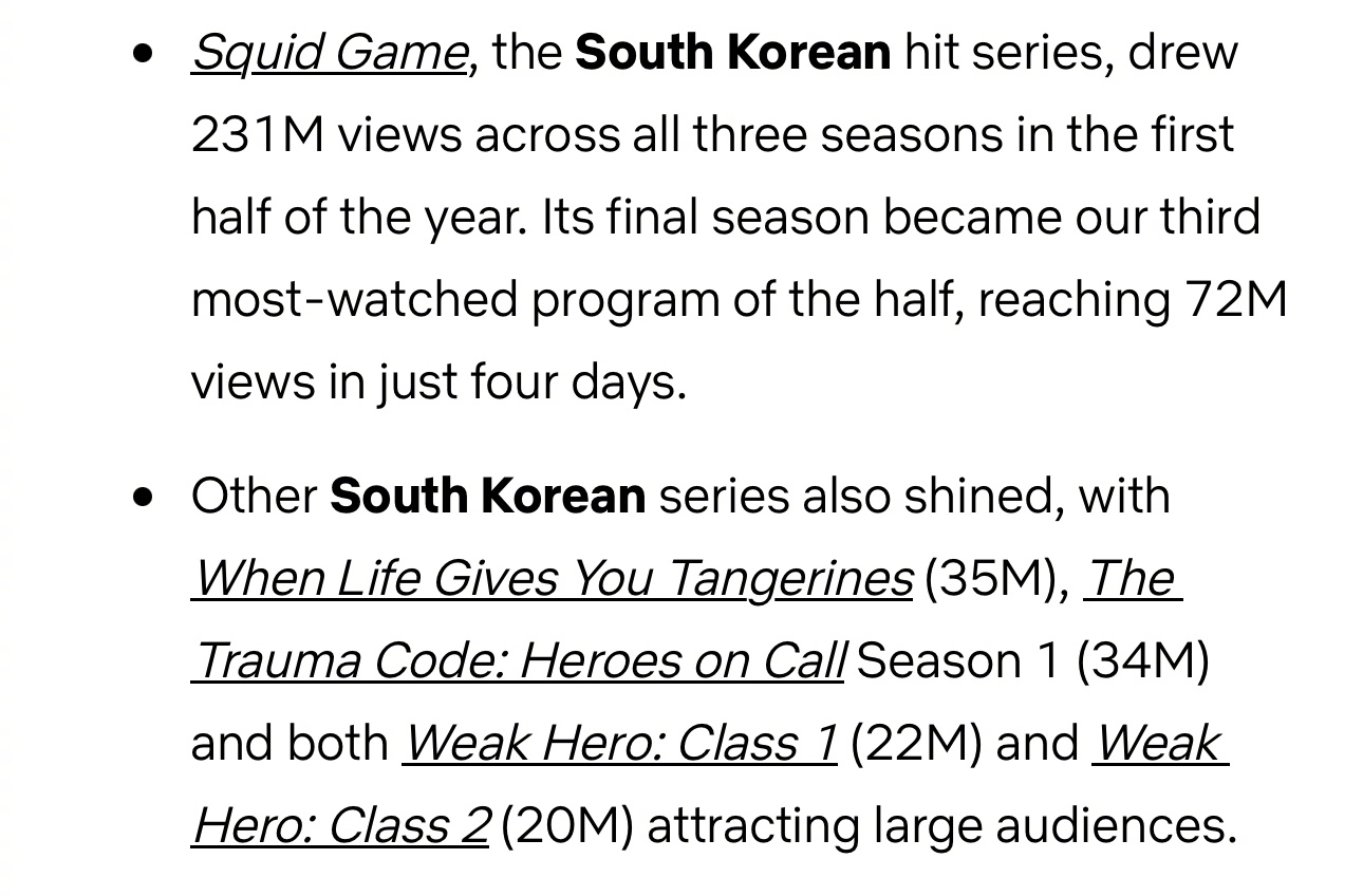 Netflix公布上半年播放量，鱿鱼游戏﻿ 三季共获得了2.31亿次观看（第二季
