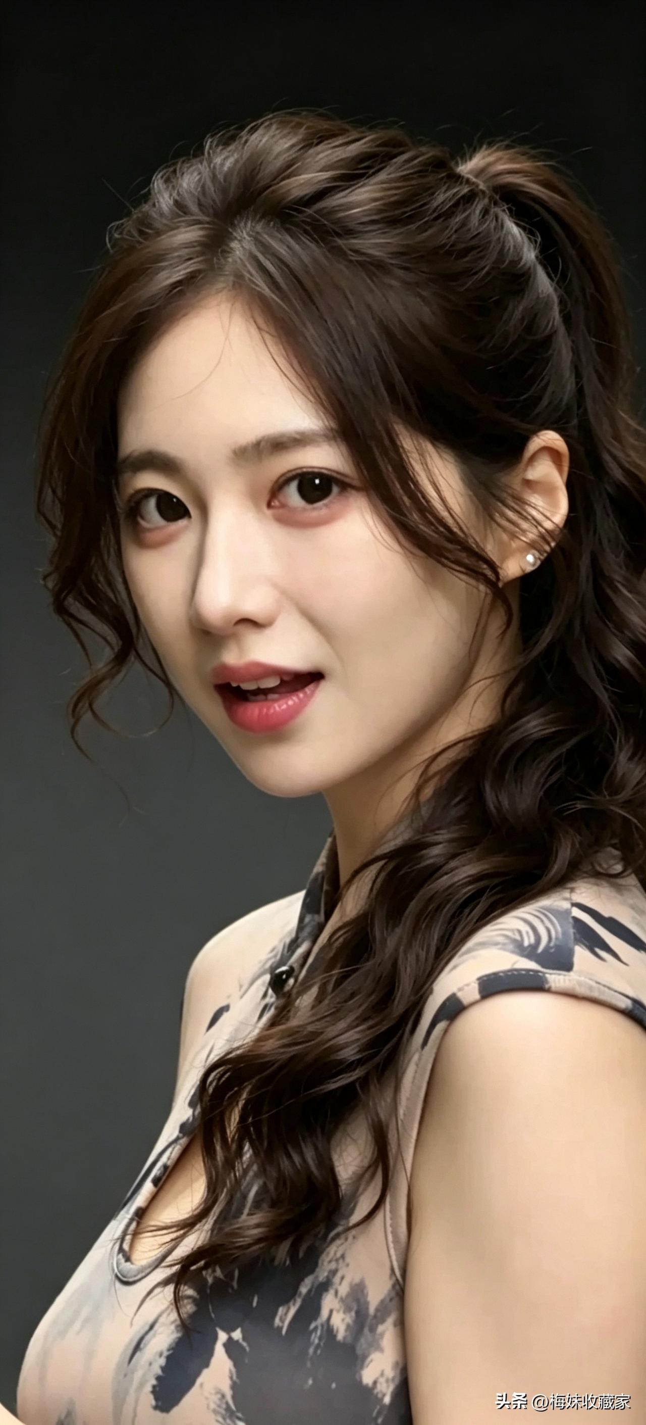 马尾辫美女（57）

眉眼清丽灵动，身姿温婉雅致，卷曲单马尾垂落肩头，衬得气质愈