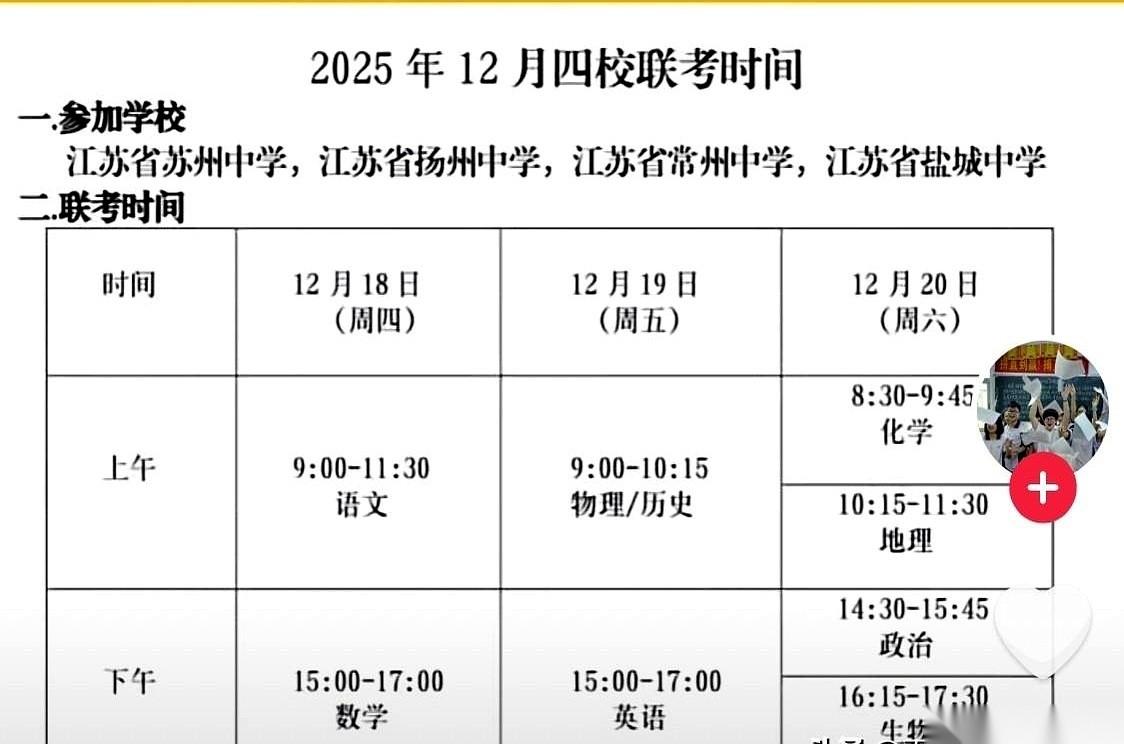 苏高中、常中、扬中、盐中。
这四个名字一摆出来，江苏的家长和学生，DNA都得动一
