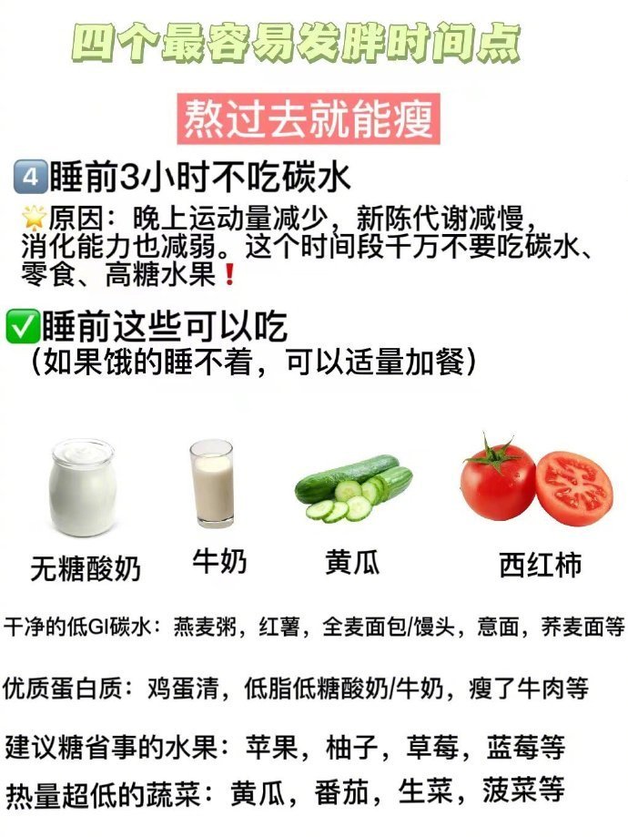 四个最容易发胖的时间点❗️熬过去你就能瘦❗️ 