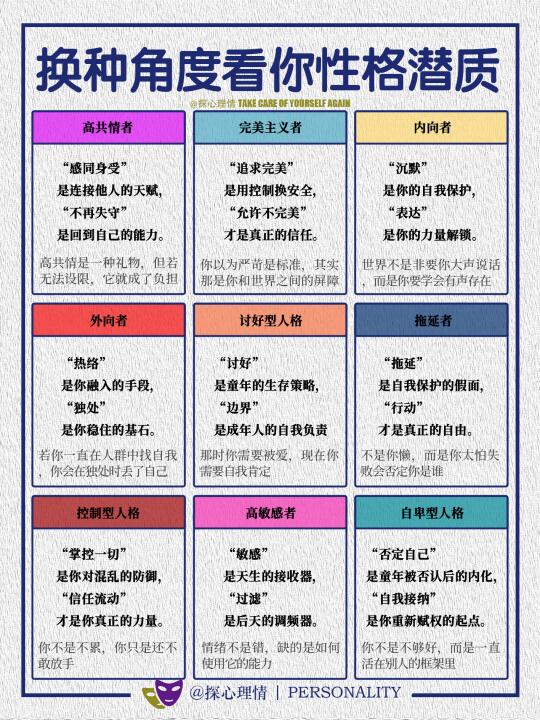 换种角度看你的性格潜质