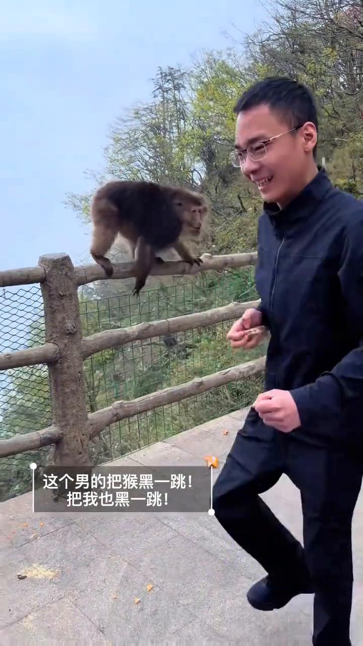 这个男的把猴黑一跳，把我也黑一跳。