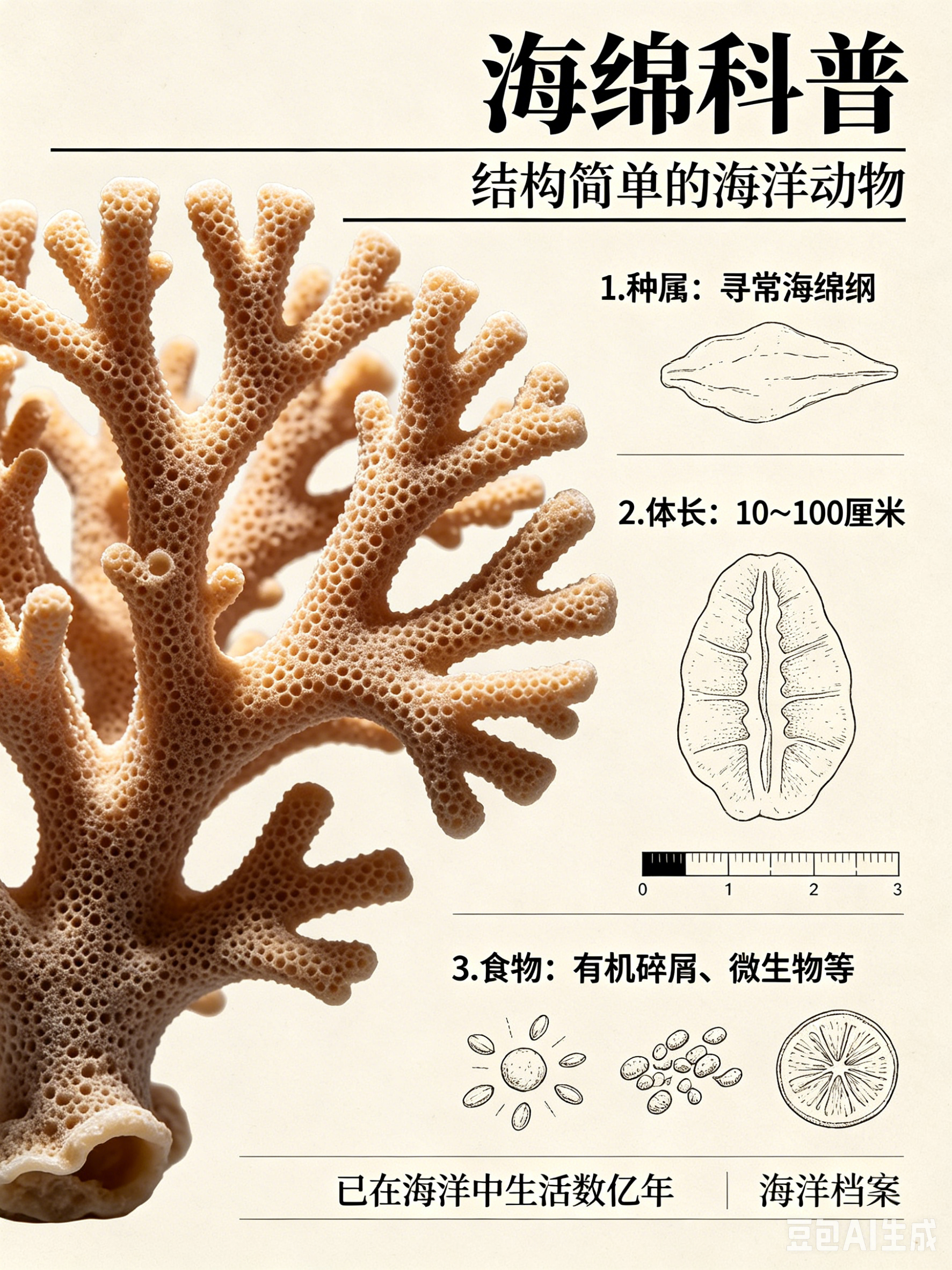 海洋朋友圈 海绵海洋档案种　属：寻常海绵纲体　长：10～100厘米食　物：有机碎