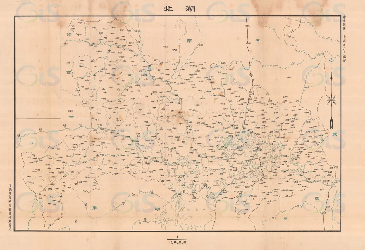 1935年湖北省老地图