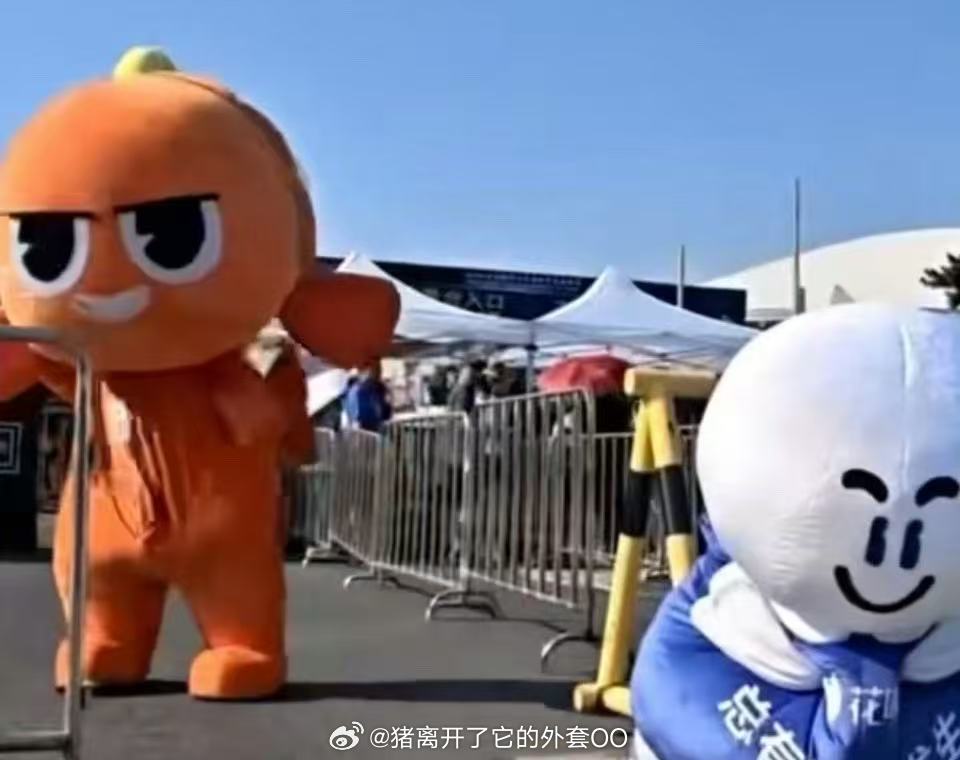 无锡队的吉祥物快要碎掉了好可爱哦，不如在一起吧哈哈，吉祥物之间的默契也可以很好啊