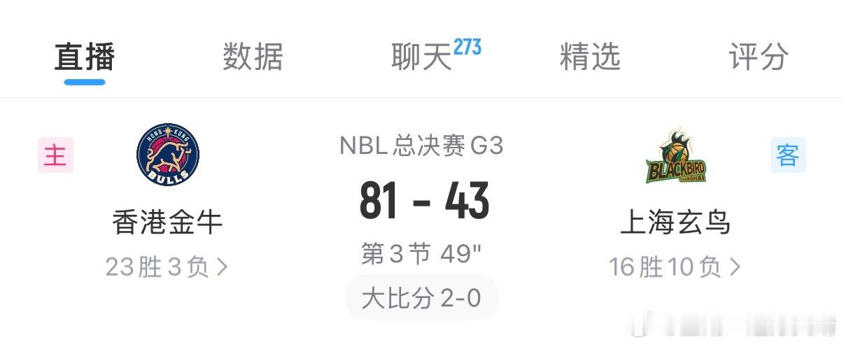 香港金牛这么残暴啊？这可是NBL总决赛啊～看来明年真的要升级了～ 