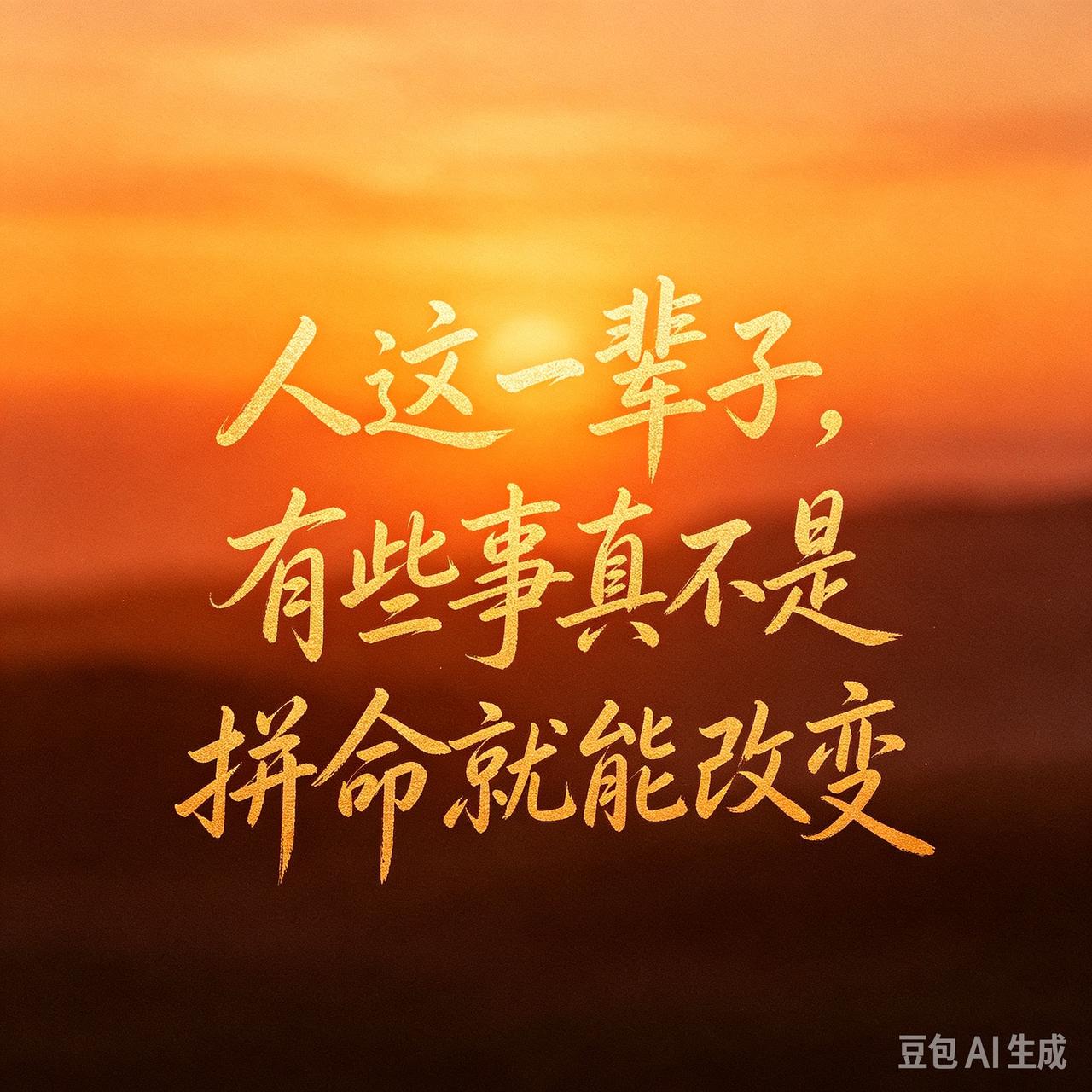 “人这一辈子，有些事真不是拼命就能改变的”

读到这样一篇文章，文中写了几点。