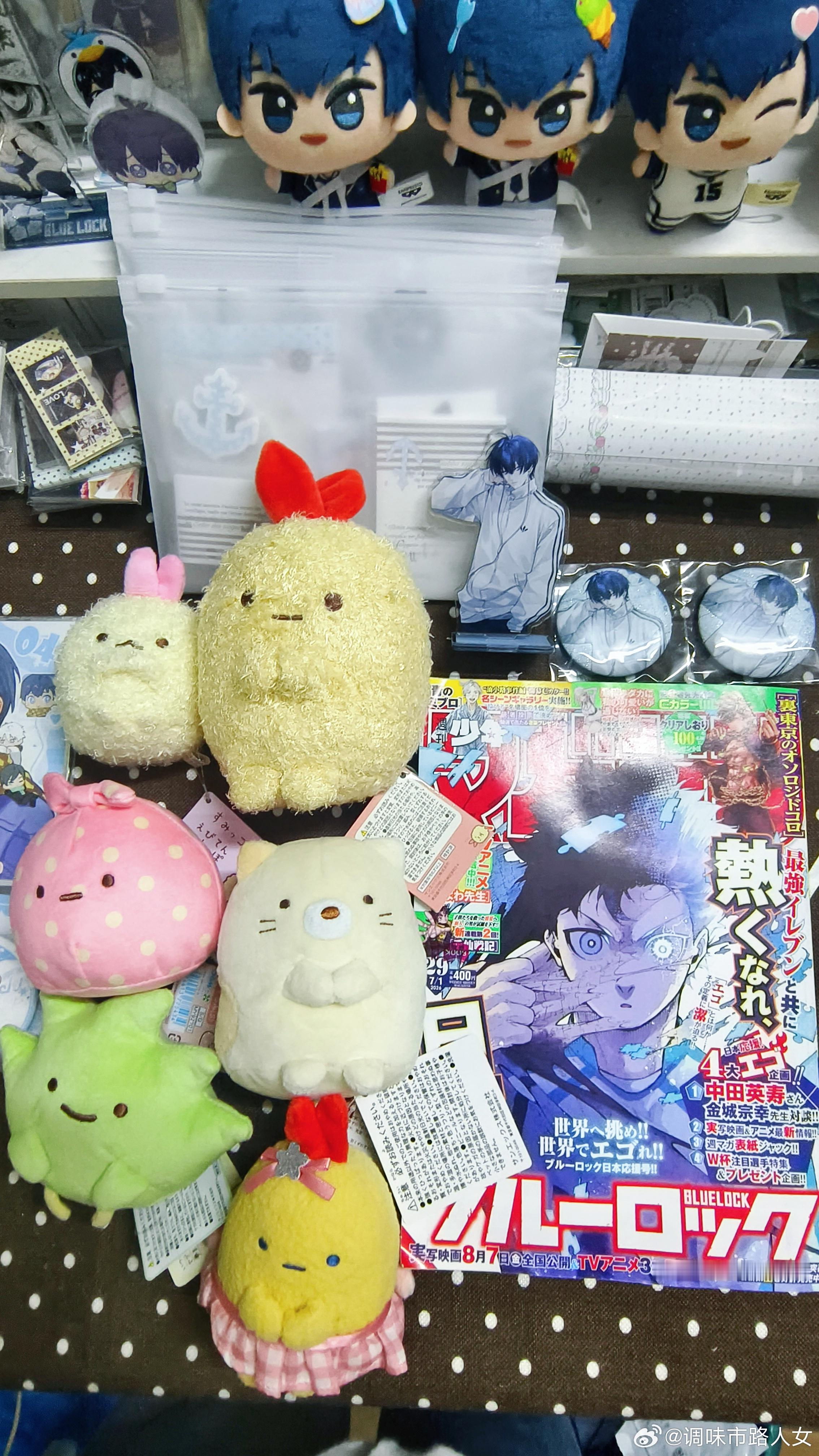 终于拆了素描本从日本给我带回来的角落生物还送了一只炸虾跟蓝锁最新话，还有特别帅的