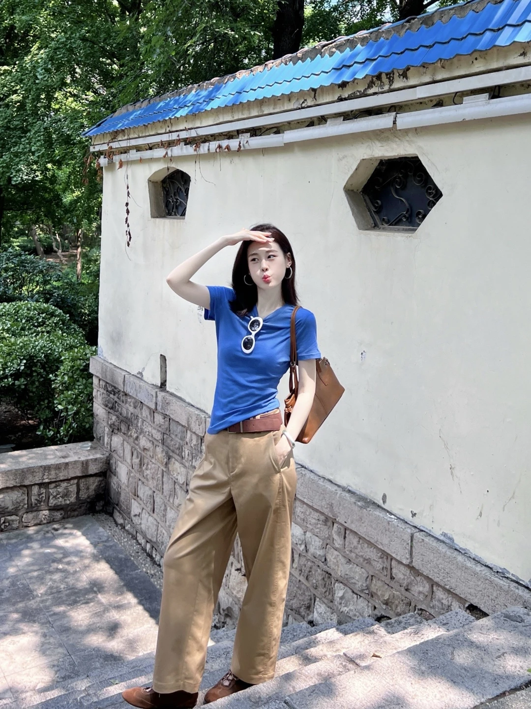 胶片🎞️简单干净出个门 蓝色夏日氛围感💙