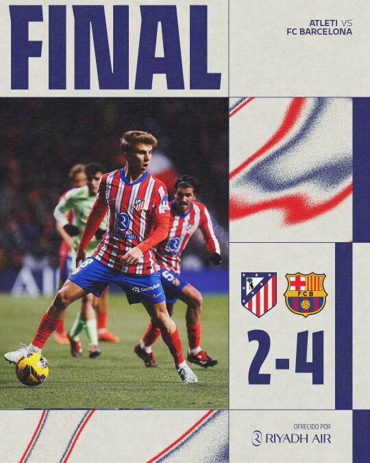 马竞2战皇马2战巴萨均受挫，休赛后再打巴萨