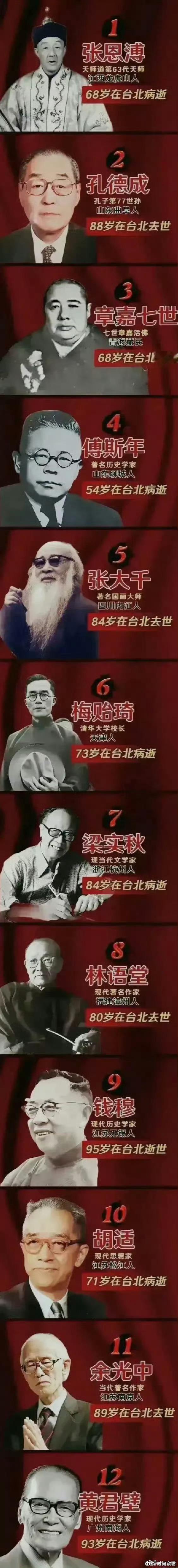 1949年，左边是蒋介石带到台湾省的吹鼓手，右边是留下和回来的脊梁。[鲜花]  