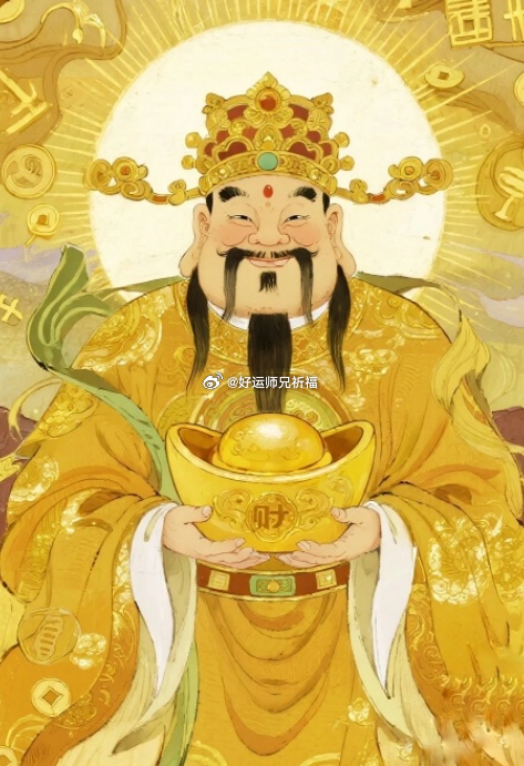 今日打开富贵门，福禄满满进我门；先来一个聚宝盆，随后发财树生根；红红火火开福门，