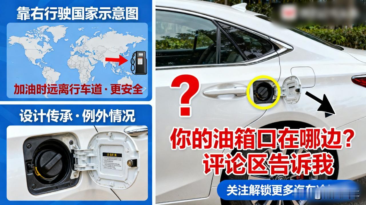 油箱口在左边还是右边，原来是由这个决定的！

为什么有的车油箱口在左，有的在右？