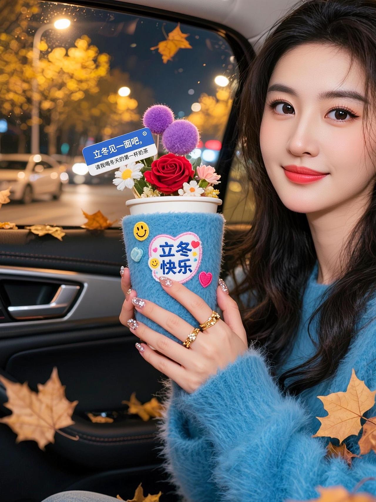 抖音ai创作 日常分享 漂亮 立冬 美女