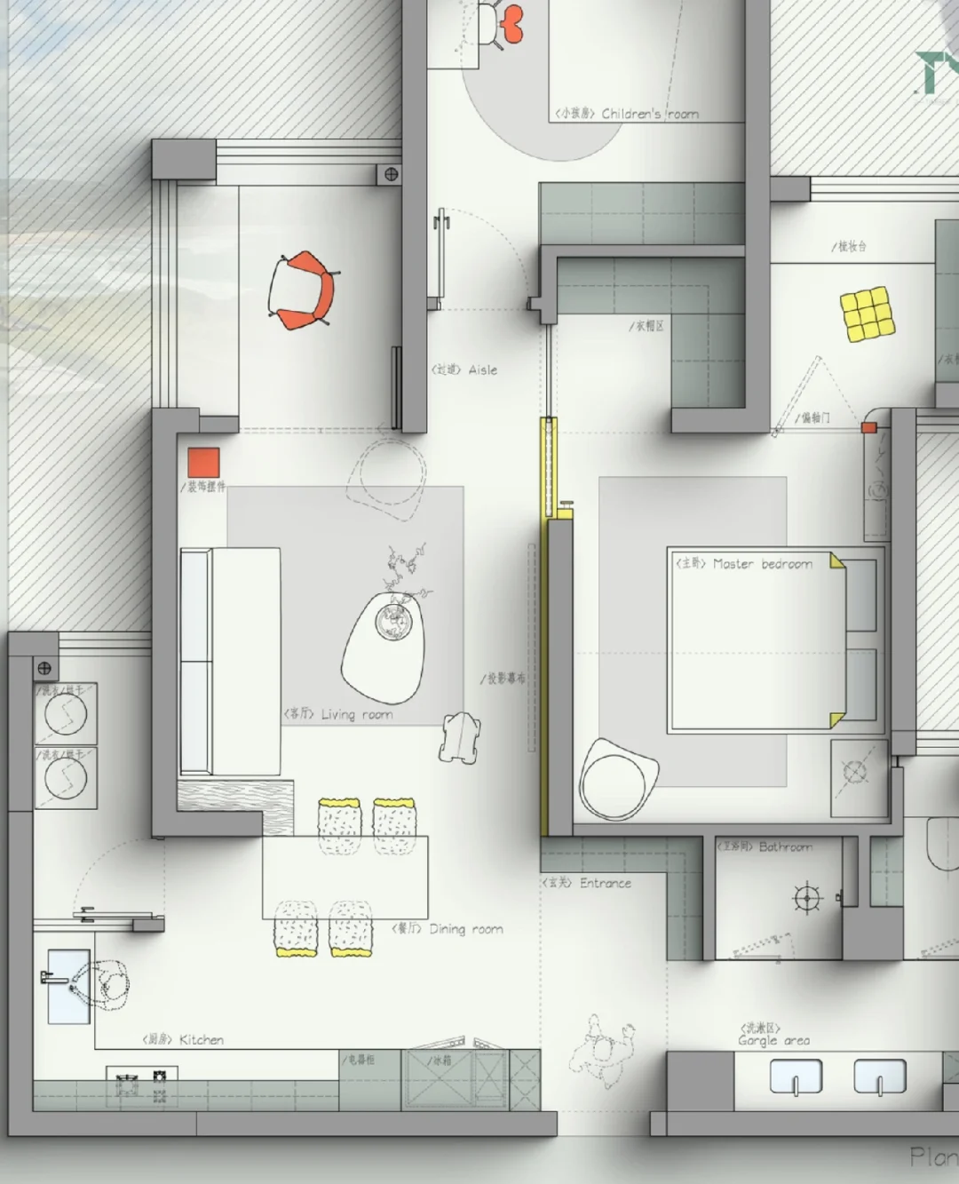户型优化｜44期-迷你小二居极限改造-3版方案