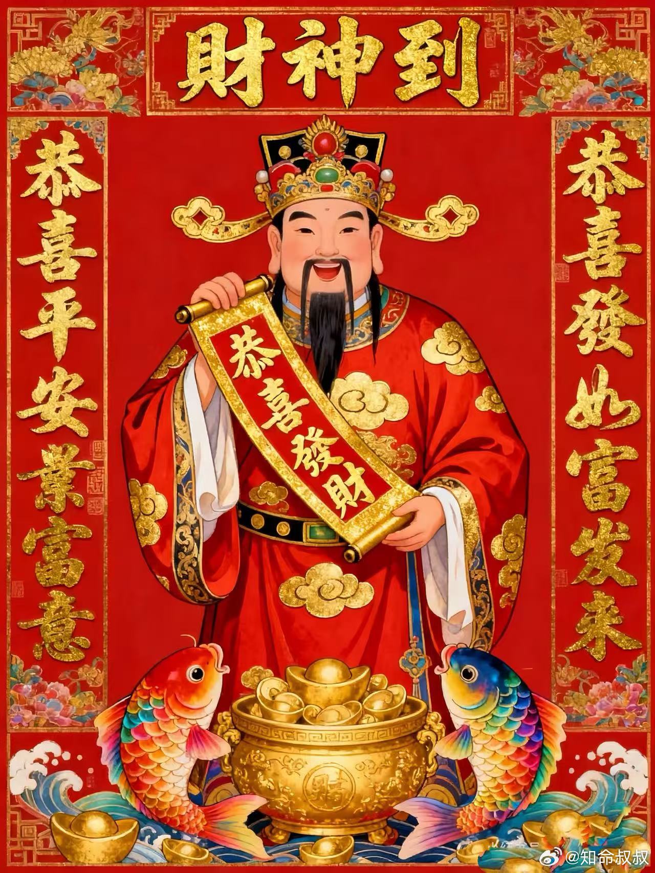 财神到🙏，祈愿今年机遇不断、风口常在，副业增收、机缘临门，求财轻松顺遂，付出皆