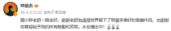 林俊杰悼念袁惟仁林俊杰发文悼念袁惟仁 林俊杰悼念袁惟仁：愿小胖老师一路走好。谢谢