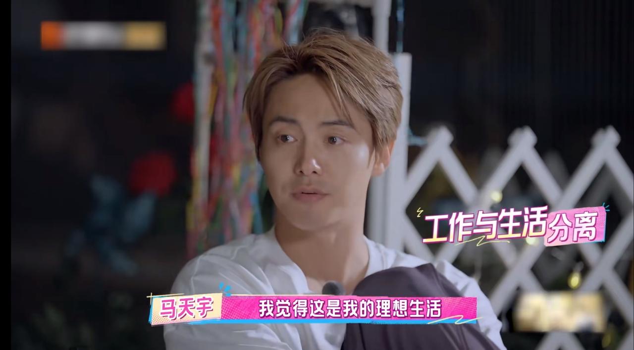 马天宇很享受自己当下的生活。他有工作的时候就出去拍戏，也可以做一些其他事情，又能